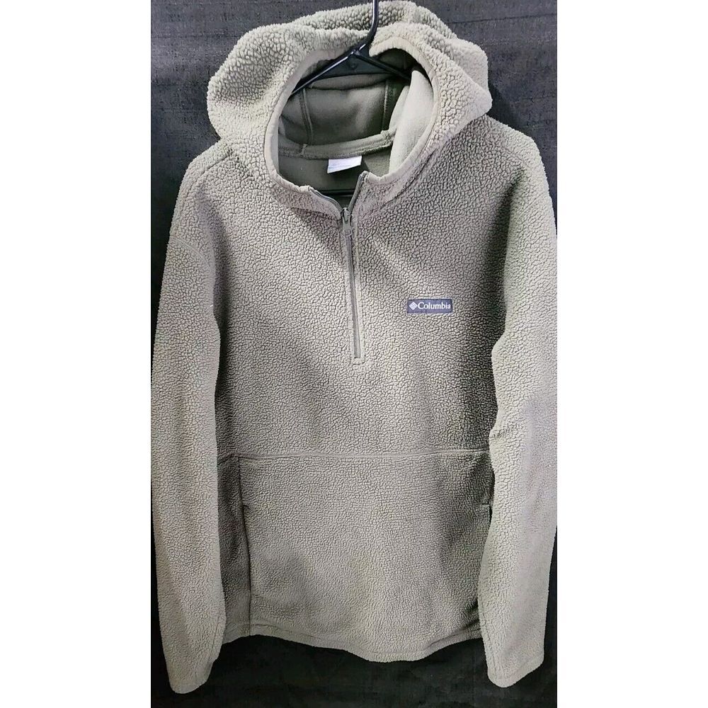 Columbia Beige Sherpa Half-Zip Hoodie